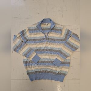 Peter Millar Striped Quarter-Zip Sweater